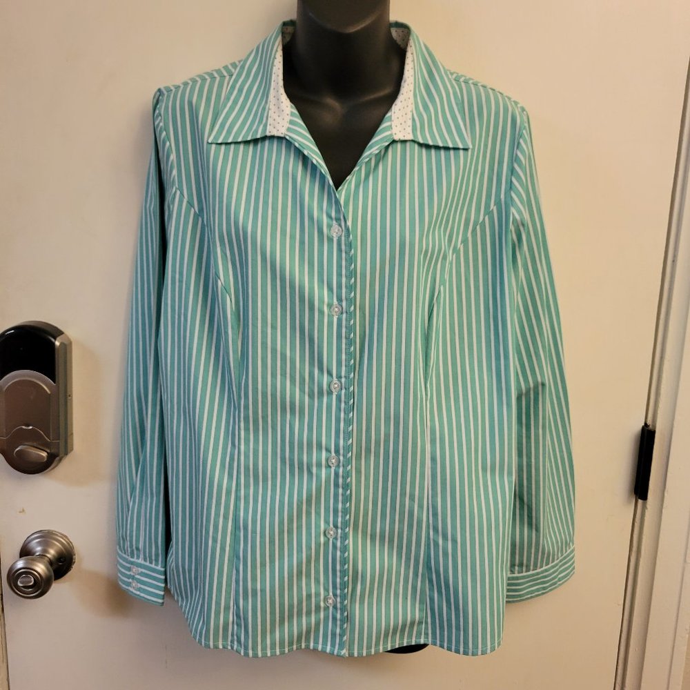 Christopher and Banks Striped Button Down Long Sleeve
